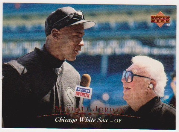 Michael Jordan 1995 Upper Deck Baseball #200 Card w/ Harry Caray