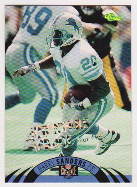 Only 499 Exist - Barry Sanders 1996 Classic NFL Experience Printers Proof #11 Insert Card