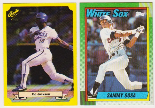 Rookies - Bo Jackson 1987 Classic + Sammy Sosa 1990 Topps Rookie Pair