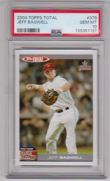 Graded PSA Gem Mint 10 - Jeff Bagwell 2004 Topps Total #378 Card