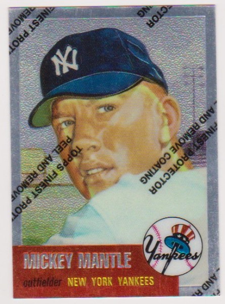 Mickey Mantle 1953 Topps Finest #82 Commemorative Card - 1996 Topps #3 of 19 Insert Card