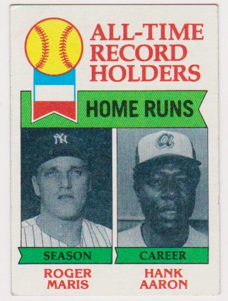 1979 Topps Roger Maris/Hank Aaron #413 Card