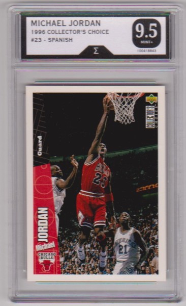 Graded Sigma Mint+ 9.5 - Michael Jordan 1996-97 Collectors Choice Spanish #23 Card