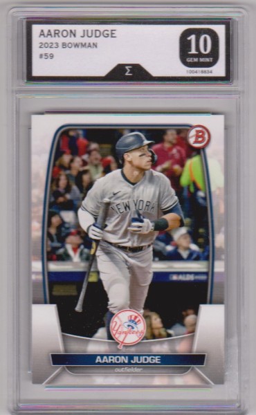 Graded Sigma Gem Mint 10 - Aaron Judge 2023 Bowman #59 Card