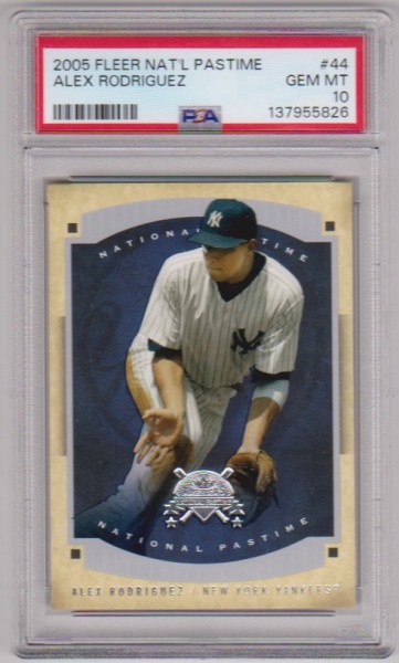 Graded PSA Gem Mint 10 - Alex Rodriguez 2005 Fleer National Pastime #44 Card