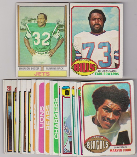 24 Different 1970's Topps Football Cards (1974-1979) w/ Emerson Boozer + More