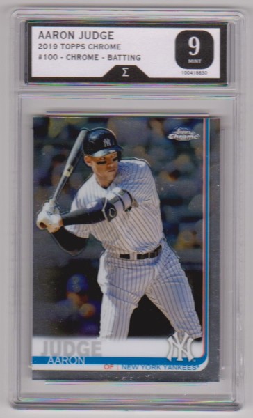 Graded Sigma Mint 9 - Aaron Judge 2019 Topps Chrome Batting #100 Card