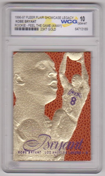 Rookie Graded Gem Mint 10 - Kobe Bryant 1996-97 Flair Showcase Legacy 23 Kt Gold Card