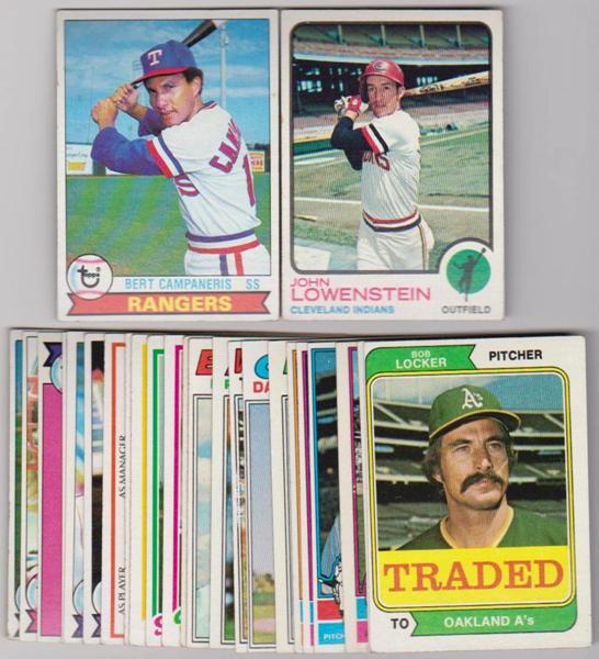 25 Different 1970's Topps Baseball Cards W/ Bert Campaneris + More (1973-1979)