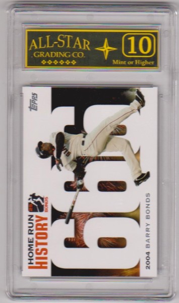Graded 10 - Barry Bonds 2006 Topps Home Run History #BB666 Card