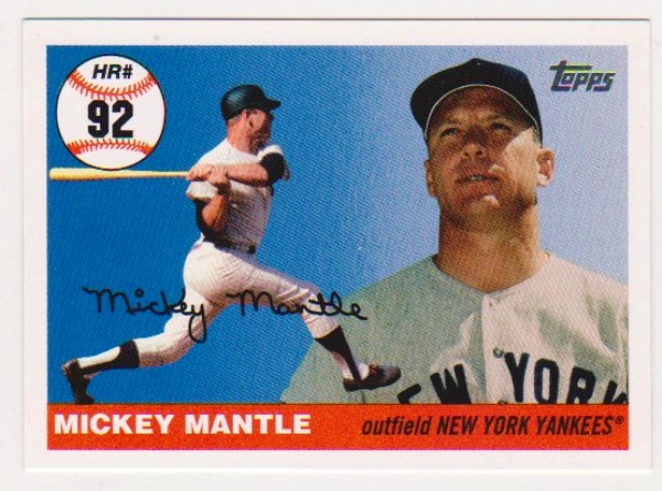 Mickey Mantle '55 Topps Style HR #92 2006 Topps #MHR92 Insert Card