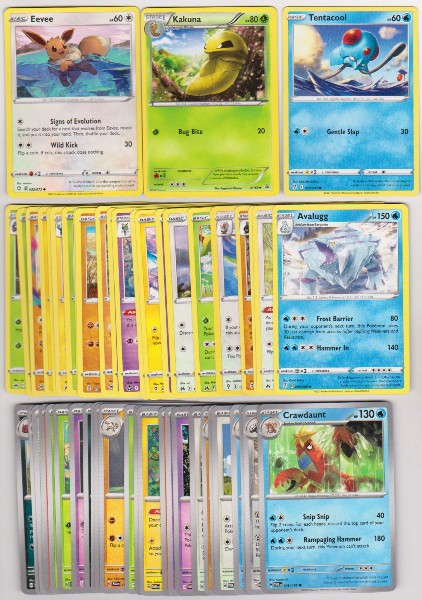 50 Different Pokemon Trading Cards w/ Eevee + More