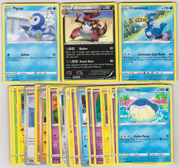 25 Different Pokemon Trading Cards w/ Piplup + More
