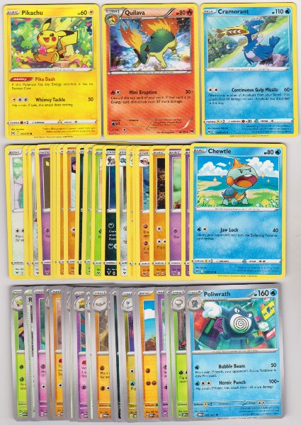 50 Different Pokemon Trading Cards w/ Pikachu + More