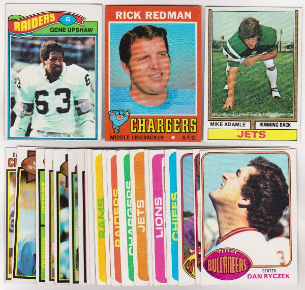 24 Different 1970's Topps Football Cards (1971-1979) w/ Gene Upshaw + More