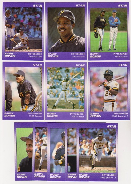 1990 Star Barry Bonds 11 Card Set