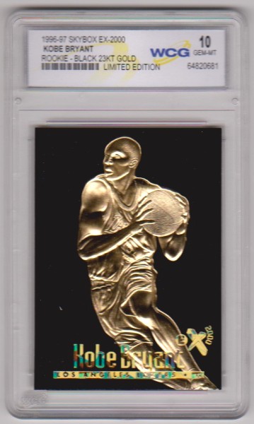 Rookie Graded Gem Mint 10 - Kobe Bryant 1996-97 Skybox EX-2000 Black 23 Kt Gold Card