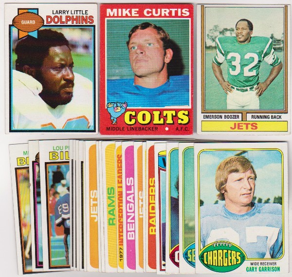 24 Different 1970's Topps Football Cards (1971-1979) w/ Larry Little + More