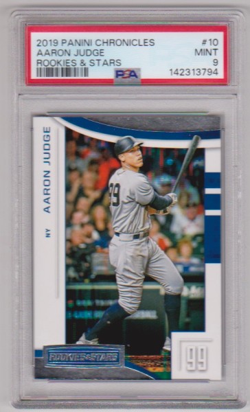 Graded PSA Mint 9 - Aaron Judge 2019 Panini Chronicles Rookies & Stars #10 Card