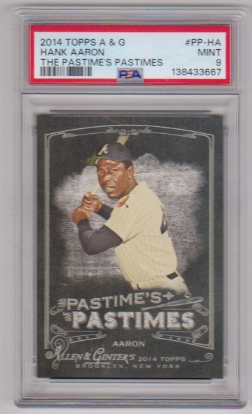 Graded PSA Mint 9 - Hank Aaron 2014 Topps Allen & Ginter Pastime's Pastimes #PP-HA Insert Card