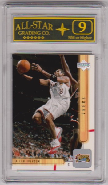 Graded 9 - Allen Iverson 2001-02 Upper Deck #123 Card