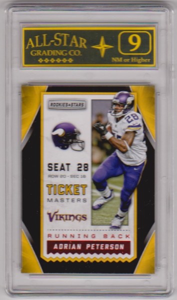 Graded 9 - Adrian Peterson 2016 Panini Rookies & Stars #8 Card