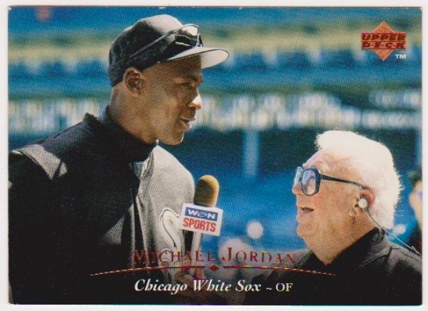 Michael Jordan 1995 Upper Deck Baseball #200 Card w/ Harry Caray