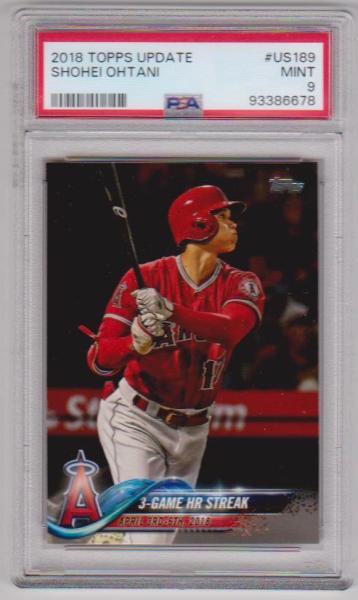 Graded PSA Mint 9 - Shohei Ohtani 2018 Topps Update #US189 Card