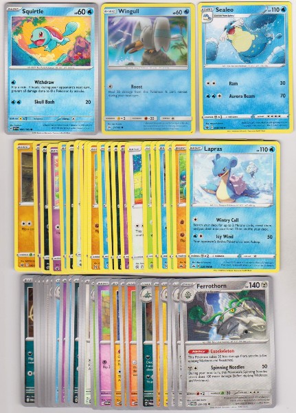 50 Different Pokemon Trading Cards w/ Squirtle + More