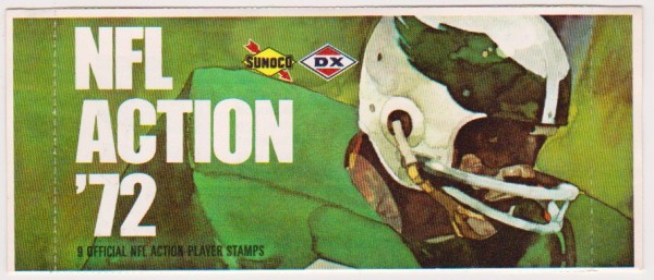 Sealed 1972 NFL Action '72 Sunoco Pack With 9 Player Stamps Inside