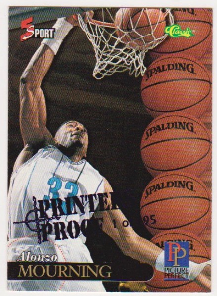1 Of Only 795 Produced - Alonzo Mourning 1995 Classic 5-Sport Printers Proof #200 Card 