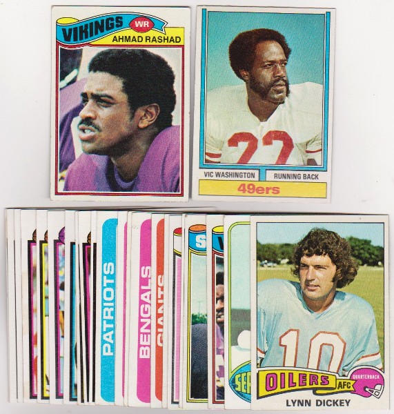 24 Different 1970's Topps Football Cards (1974-1979) w/ Ahmad Rashad+ More