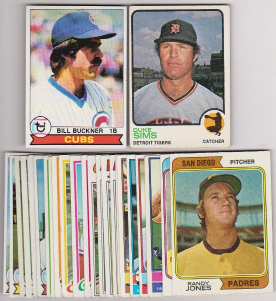 25 Different 1970's Topps Baseball Cards (1973-1979) w/ Bill Buckner + More