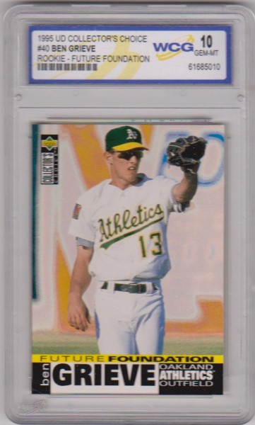 Rookie Graded Gem Mint 10 - Ben Grieve 1995 Collector's Choice #40 Card