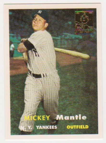 Mickey Mantle 1957 Topps #95 Commemorative Card - 1996 Topps #7 of 19 Insert Card