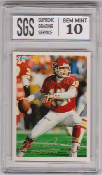 Graded Gem Mint 10 - Joe Montana 1994 Fleer #226 Card