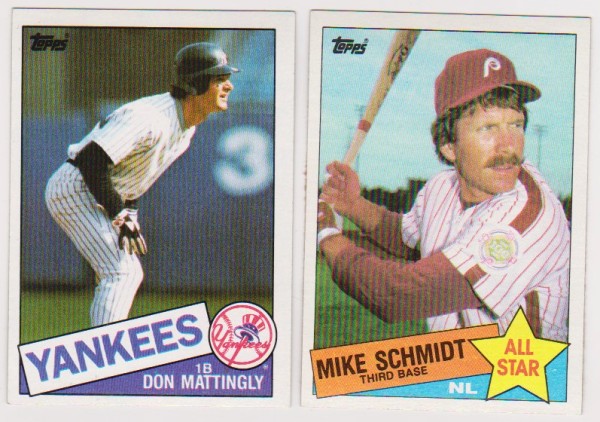  1985 Topps Don Mattingly #665 + Mike Schmidt #714 Card Pair
