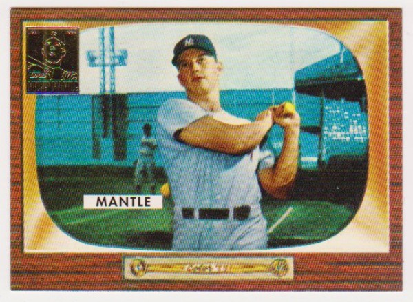 Mickey Mantle 1955 Bowman #202 Commemorative Card - 1996 Topps #5 of 19 Insert Card