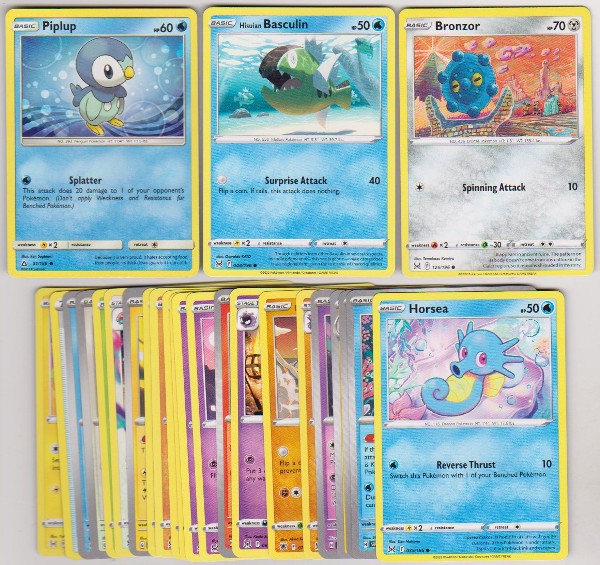 25 Different Pokemon Trading Cards w/ Piplup + More