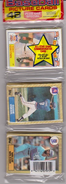 1987 Topps Baseball 49 Card Rack Pack w/ Tony Gwynn On Front