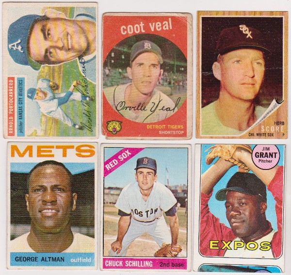 6 Different 1950's/1960's Topps Baseball Cards w/ Herb Score + More