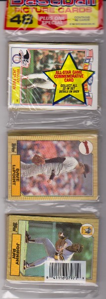 1987 Topps Baseball 49 Card Rack Pack w/ Wally Joyner On Front