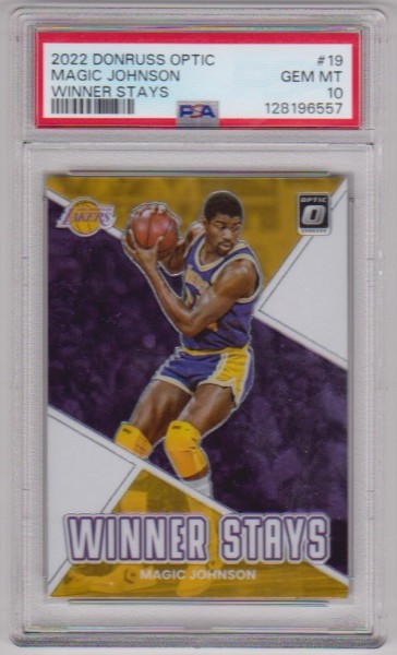 Graded PSA Gem Mint 10 - Magic Johnson 2022-23 Donruss Optic #19 Card