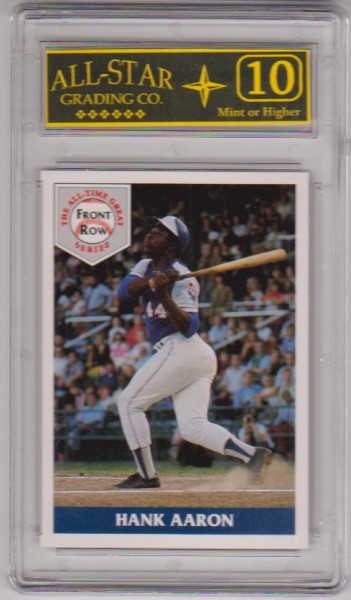 Graded 10 - Hank Aaron 1992 Front Row All-Time Great Series #1 Card