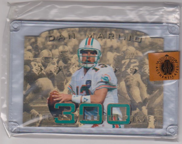 1994 Upper Deck Authenticated Dan Marino 300 Touchdown Passes 3.5x5 C-Card