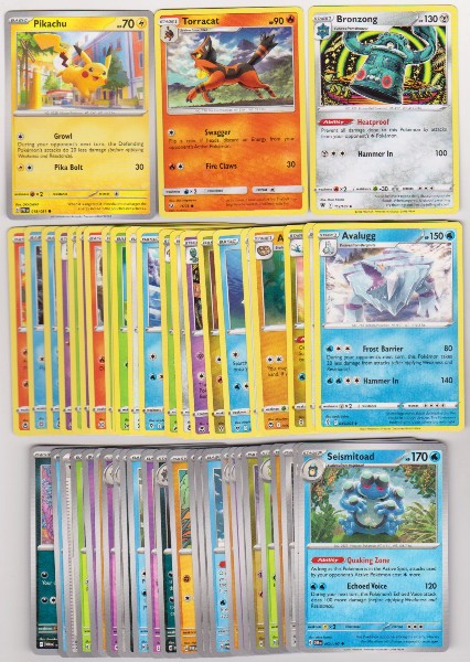 50 Different Pokemon Trading Cards w/ Pikachu + More