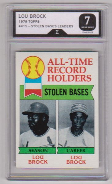 Graded Sigma Near Mint 7  - Lou Brock 1979 Topps #415 Card