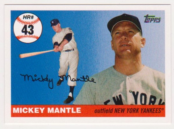 Mickey Mantle '55 Topps Style HR #43 2006 Topps #MHR43 Insert Card