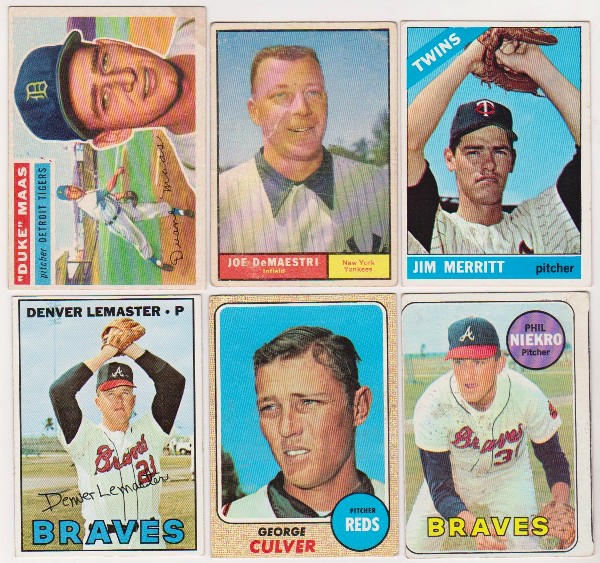 6 Different 1950's/1960's Topps Baseball Cards w/ Phil Niekro + More