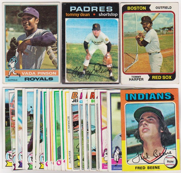 25 Different 1970's Topps Baseball Cards (1971-1979) w/ Vada Pinson + More